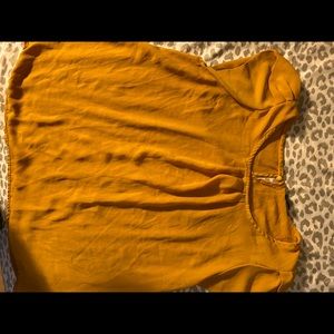 Mustard cap sleeved blouse